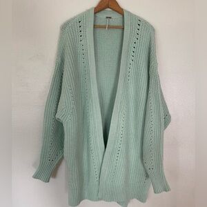 FREE PEOPLE nightingale cardigan sweater mint green XS